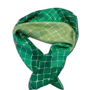 1970’s Burmel‎ Green Printed Silk/Rayon Scarf